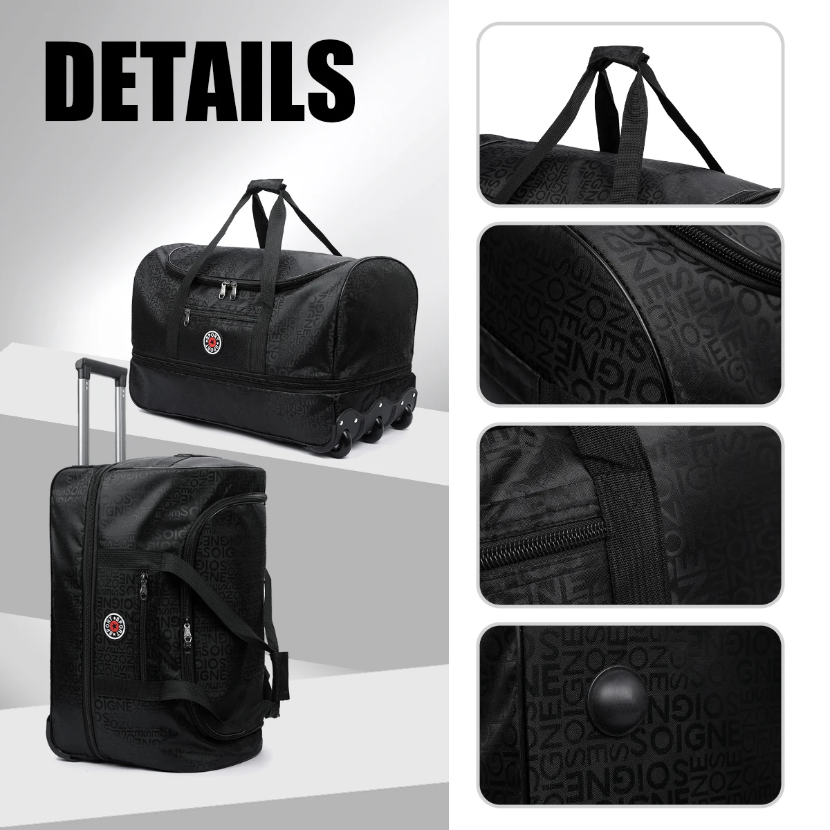 

Trolley Bag Women's Large Capacity Foldableable Storage Satchel Luggage Bag Boarding Bag Men's Waterproof Oxford Cloth Travel Bag Travel Bag Expansion Layer 21inch Lightweight Handbag