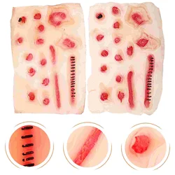 2pcs Zombie Cosplay Accessories Fake Wounds Faux Scars Tattoo Stickers Halloween Fake Wounds Tattoo scar tattoo stickers