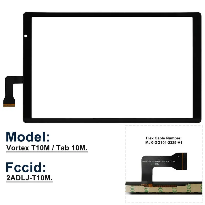 

10.1" Touch Screen Digitizer Glass Panel For Vortex Tab T10M/T10M Pro/T10M Pro Plus