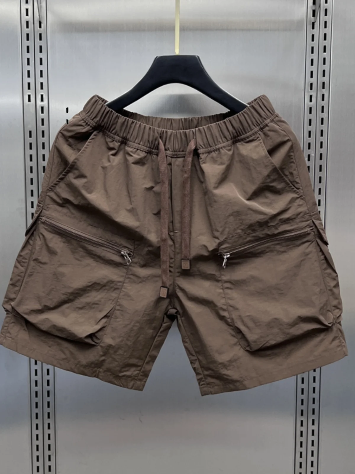 

Summer New Men's Baskeall Running orts Casual Pure Color Five-Quarter Length Multi-ket Workwear Sle Straight Leg Pants