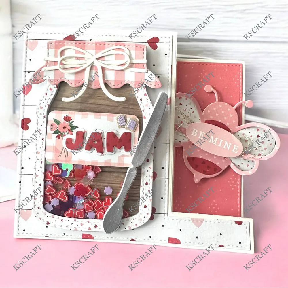 KSCRAFT 3D Jar Box Cutting Dies Stencils for DIY Scrapbooking Decorative Embossing DIY Paper Cards