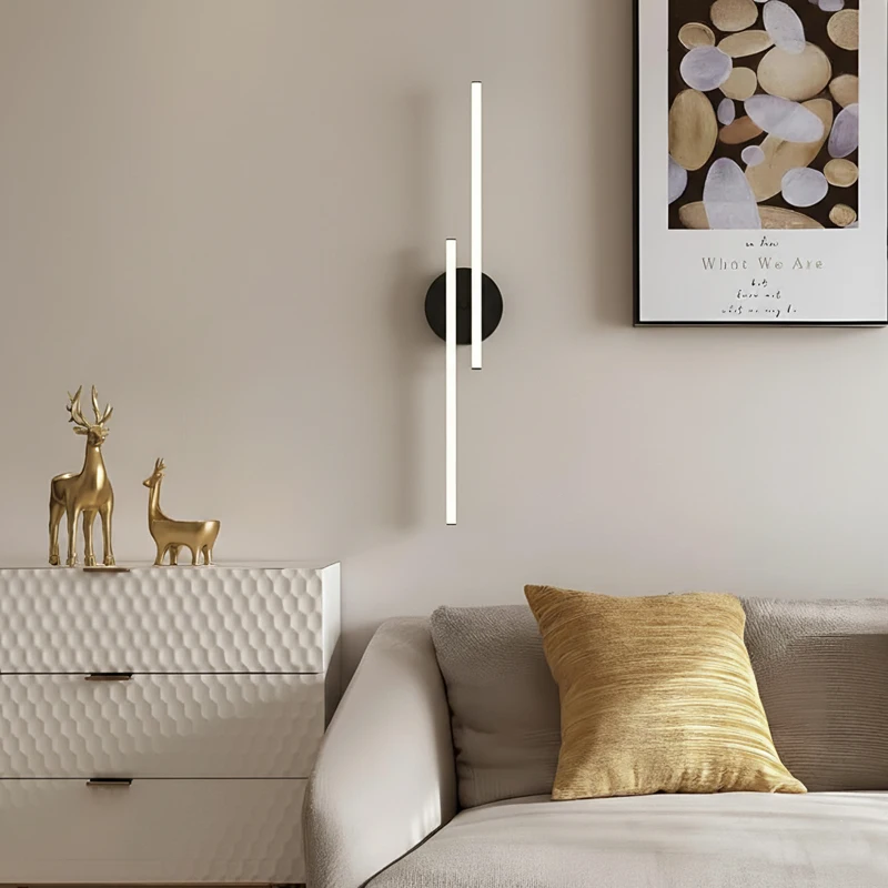 Lámpara de Pared LED Moderna, Decoración para el Hogar, Lámpara de Noche para Dormitorio, Pasillo, Sala de Estar, Iluminación de Fondo en Blanco y Negro, Aplique de Pared