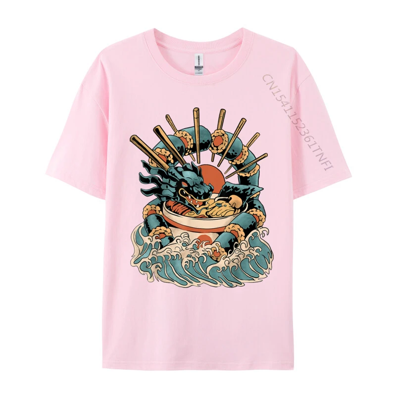قمم رامين التنين السوشي مخصصة ، تي شيرت القطن الشباب ، تيشيرتات مضلعة #2