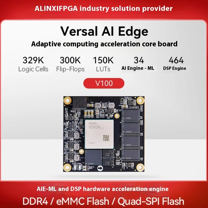 

V100, XCVE2302-SFVA784-1LP-E-S, Xilinx Versal AI Edge, FPGA, основная плата