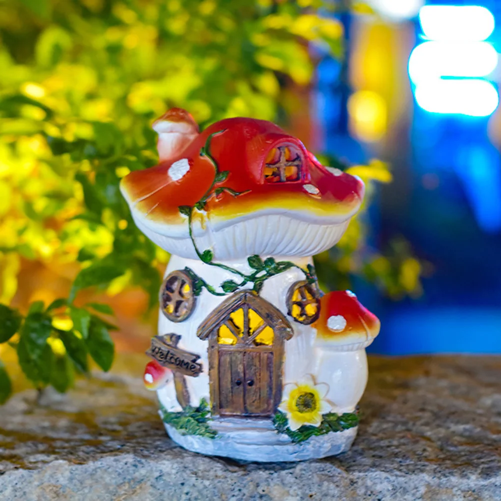 

Cute Night Light Fairy Solar Outdoor Decor Lawn Ornaments Garden Decorations Mushroom Statue Gardening