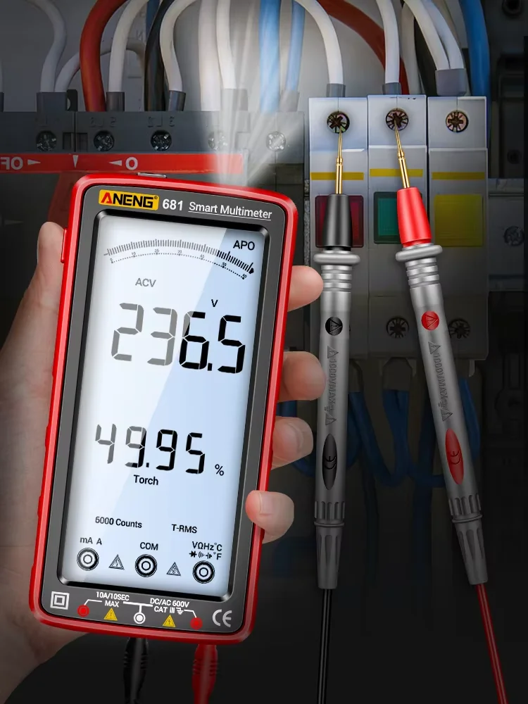Inteligentny Multimetr Zestawowy Akumulatorowy ANENG Wysokiej Klasy Dotykowy 6000 Wyświetleń Multimetr Testowy Multitester Tester Napięcia AC/DC Narzędzie do Pomiaru Prądu — 2