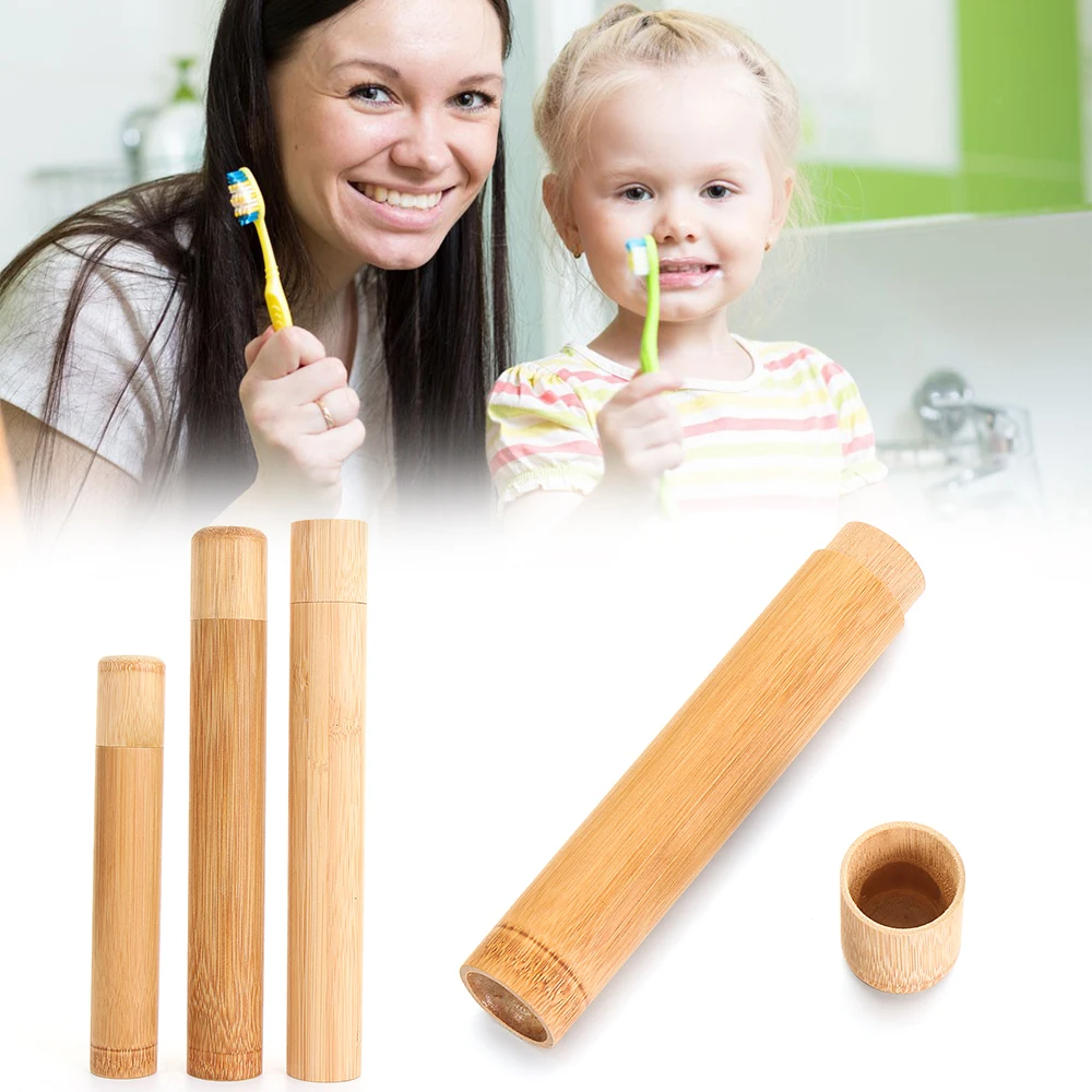 Fashion Travel Accessories Adults Wooden Tools Toothbrush Case Portable Bamboo Tube