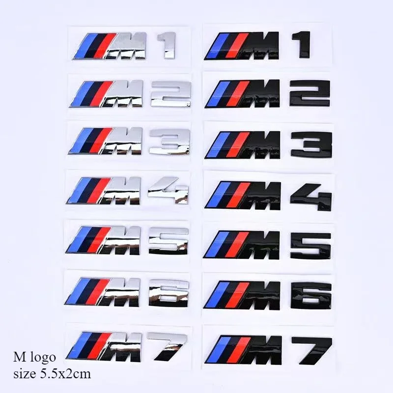 

Suitable for BMW Group M standard M1 M2 M3 M4 M5 M6 M7 trunk tail standard ABS logo sticker modified silver/black.