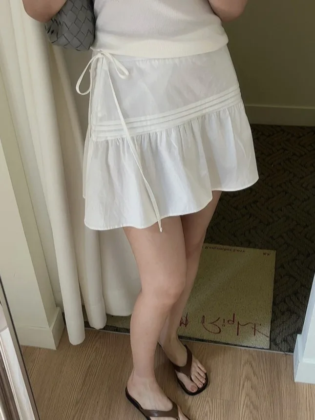 

Chic Summer f Skirt Women's A-Line Bowtie Skirt Sli Age-Defng ort Skirt Faionable Trendy Fem Apparel