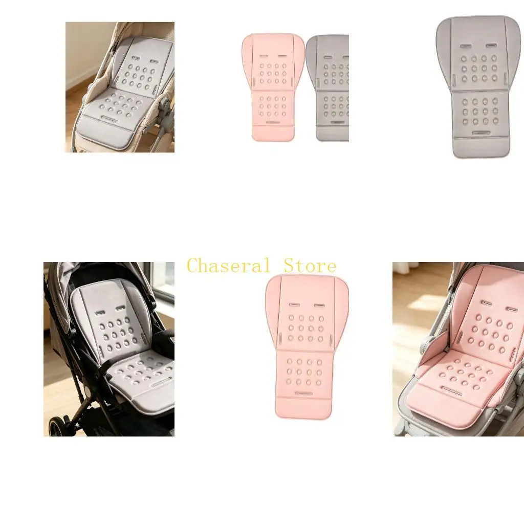 E7CE Ice Silk Pushchair Pad with Harness Slots for Daily Walk Use