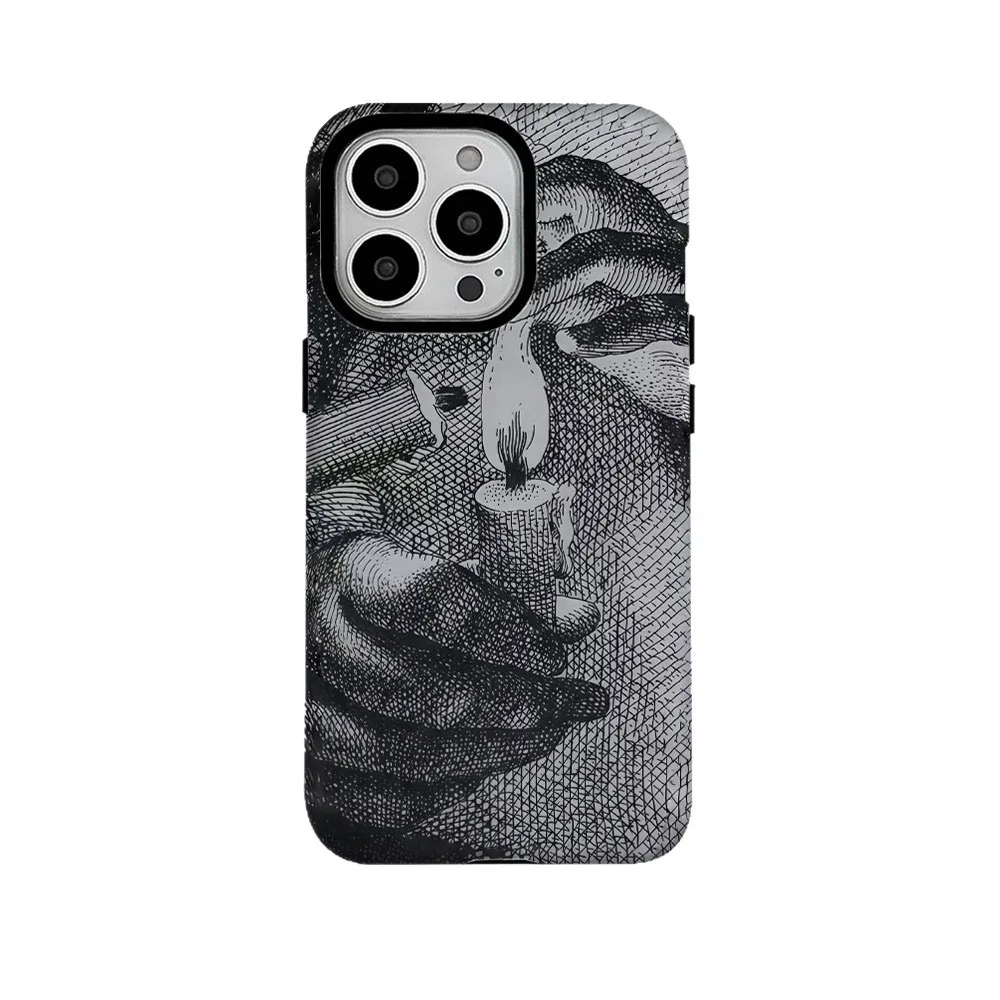 

Ins Grey Pencil Design Candle Case for IPHONE 17 16ProMax 15 14 13 12 11 PRO Plus Acrylic TPU Two in One Magnetic Phone Cases