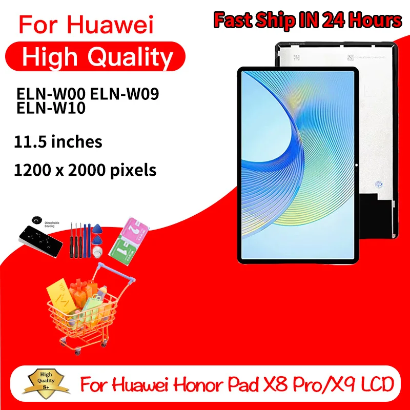

11.5"New For Huawei Honor Pad X8 Pro X9 LCD ELN-W00 ELN-W09 ELN-W10 Display Touch Screen Digitizer Panel Assembly Replacement