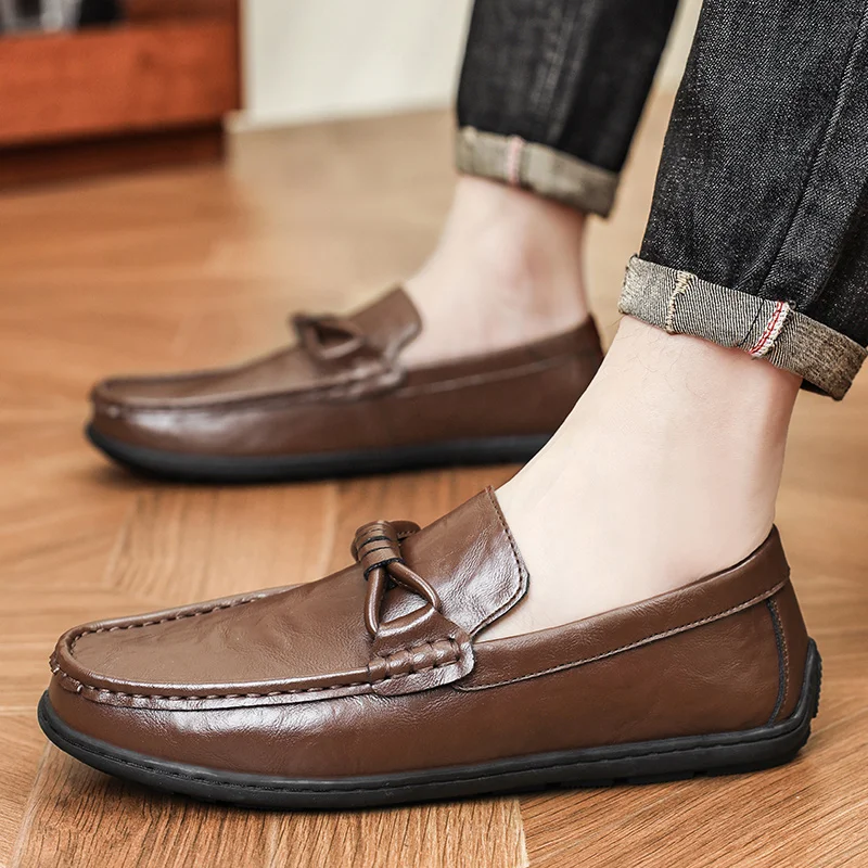 

slip on fashion Dress Shoes | Hand-Contrast Stitching Matching Laces Statement Business Shoes men moccasins