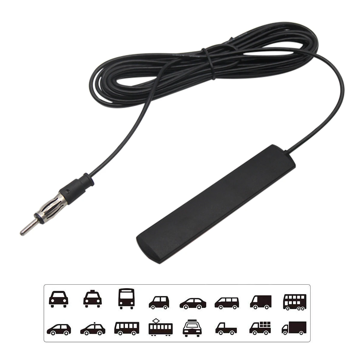 Car Interior Mini Amplified Antenna Kit 12V Electronic Stereo AM/FM Radio Universal