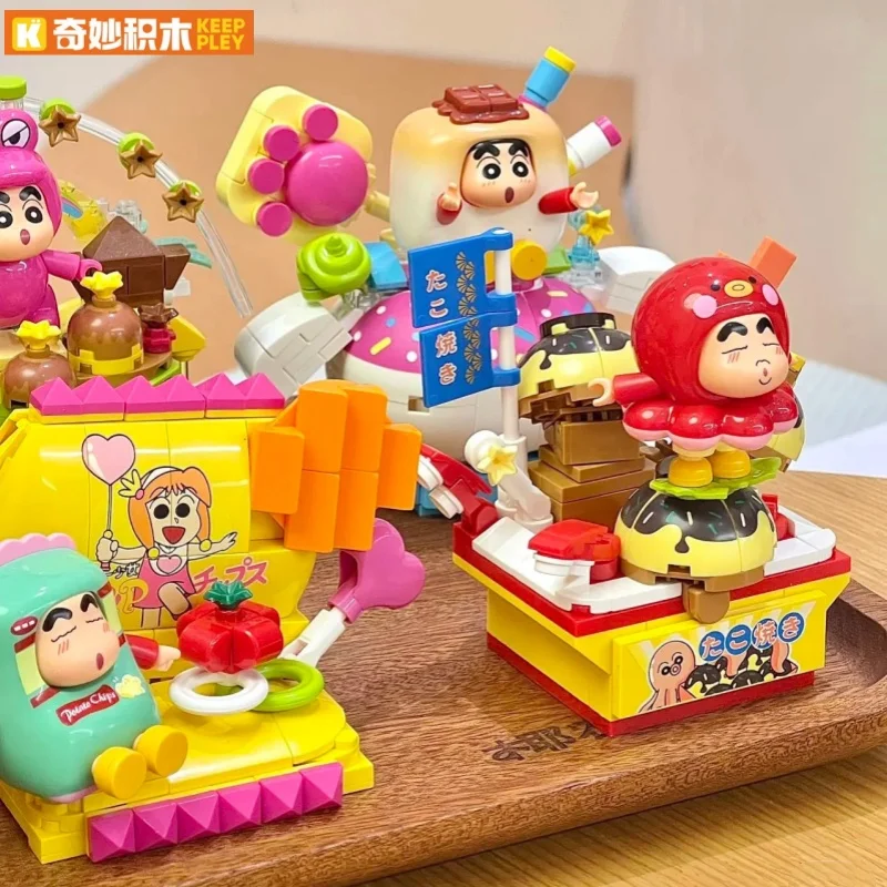 ตัวต่อ Keeppley Crayon Shin-chan ชินโนะสุเกะ ชิโร่ ตัวละครการ์ตูน ของเล่นประกอบ อนิเมะ ของขวัญสำหรับเด็ก