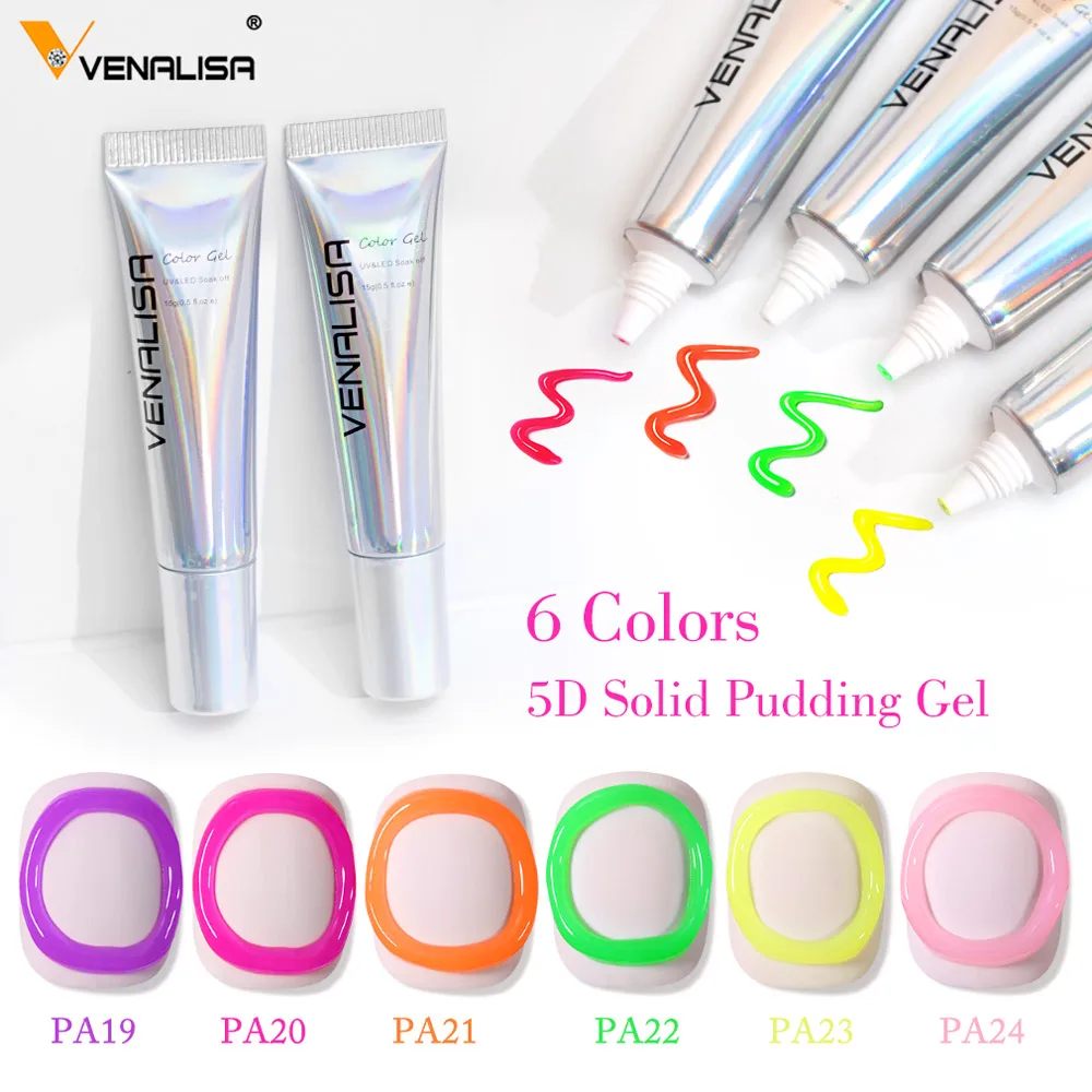 

Venalisa Pudding Gel 15ml Tube Emboss Nail Design Painting 5D Solid Jelly Gel Super Texture Gel Pigmented Paint Liner Gel