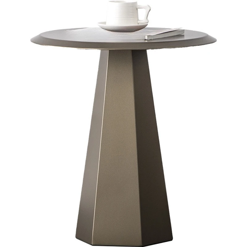 iving room side table light luxury metal small coffee table round sofa corner table designer Italian minimalist style