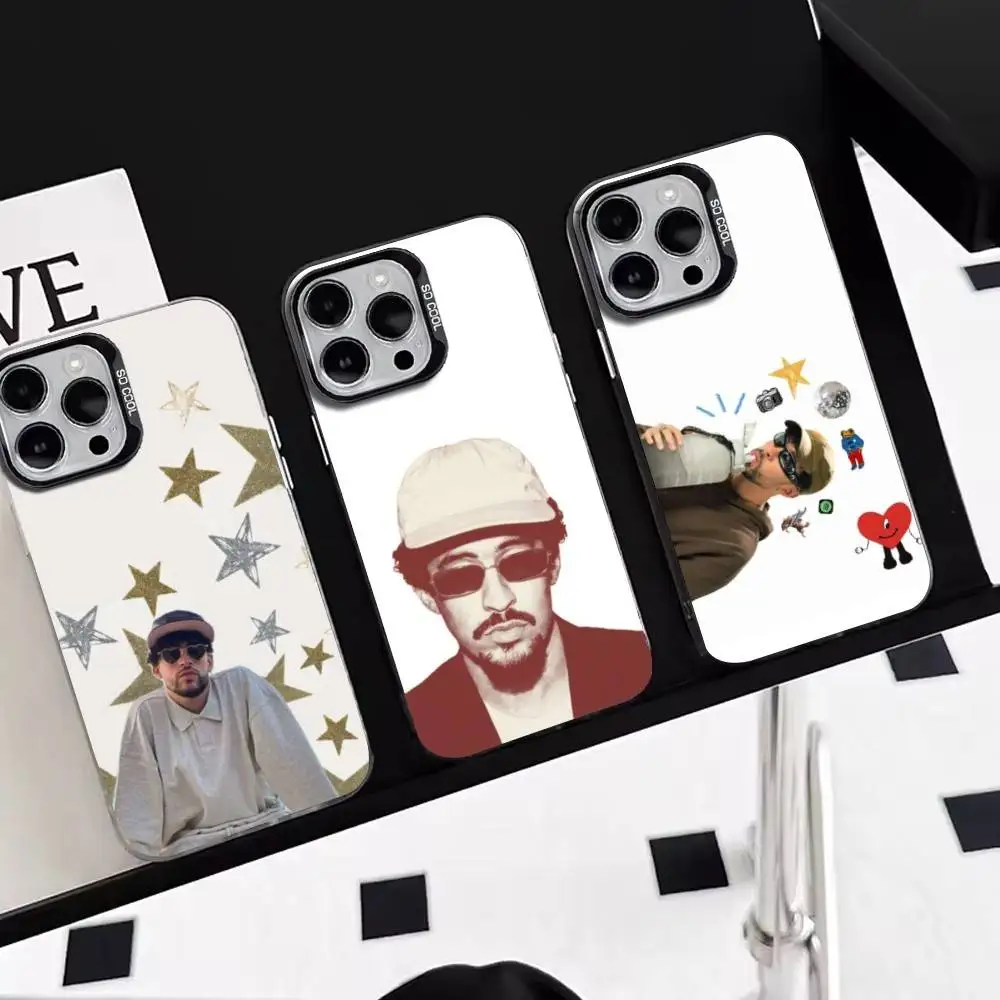 Bad Bunny    Phone Case For iPhone 17,16,15,14,13,12,11 Plus,Pro Max,XS,Colorful Silver Black Cover