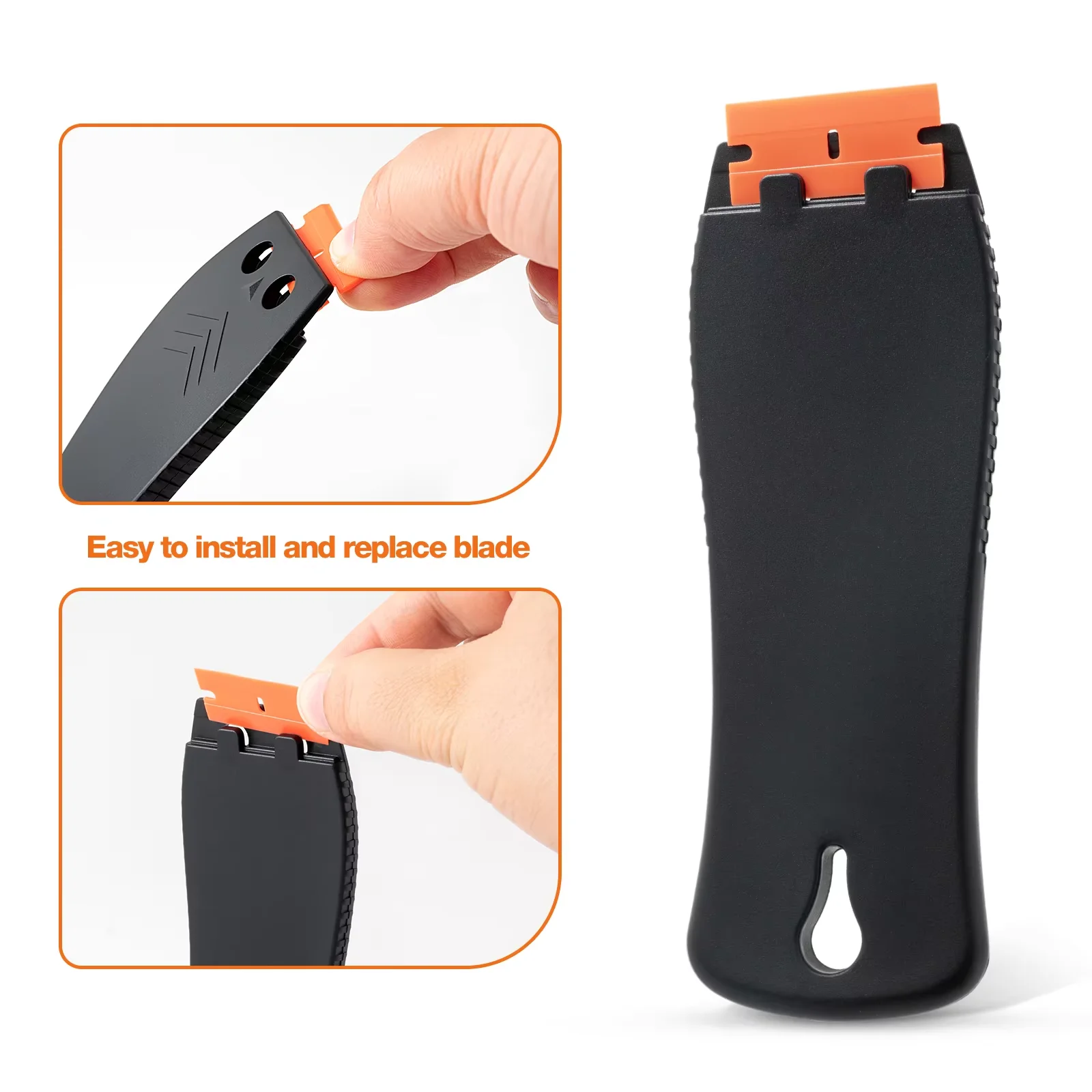 EHDIS Plastic Razor Blade Scraper, Window Glass Cleaner, Vinyl Film Adhesive Remover Tool for Car Home