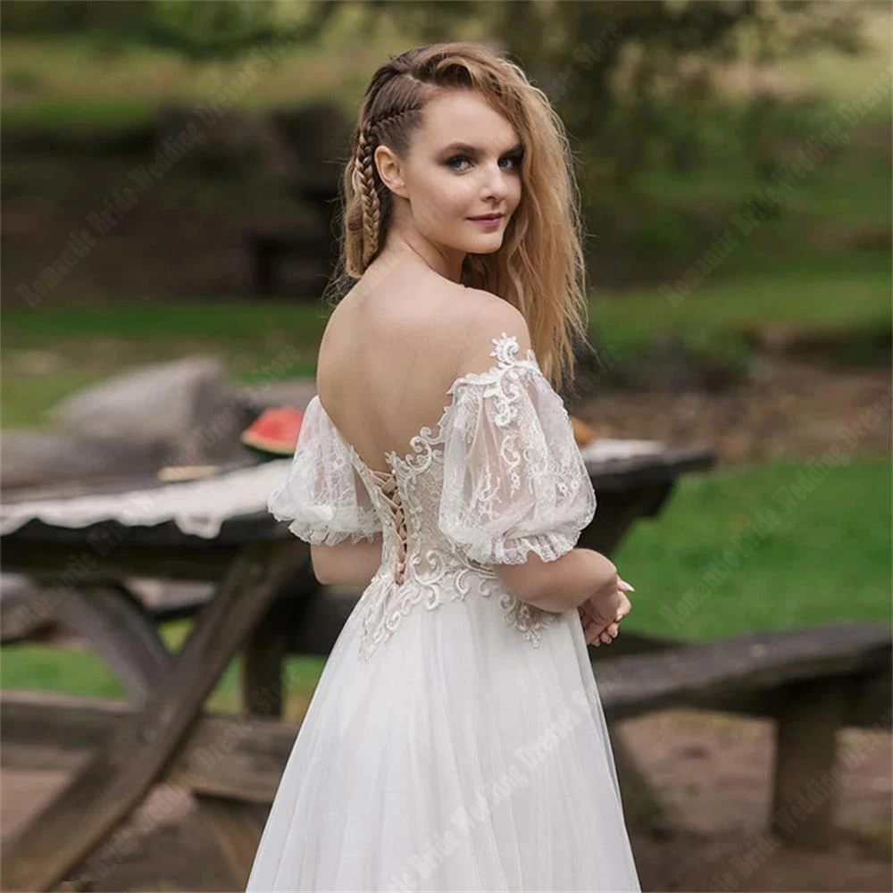 Gaun pernikahan kerah Sweetheart Off Shoulder untuk wanita gaun pengantin halus panjang pel tanpa lengan A line Vestidos De Novias