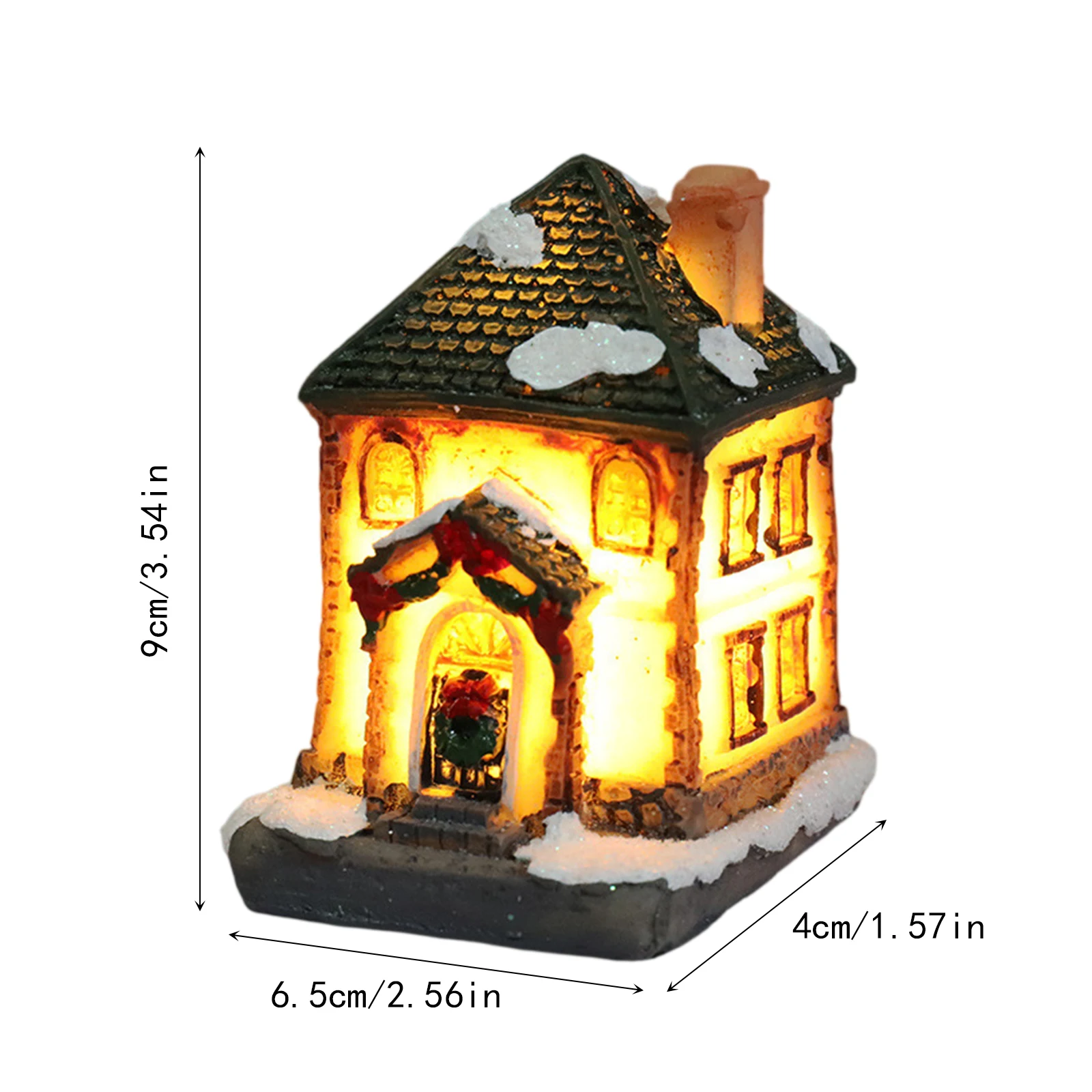 عيد الميلاد Led قرية ضوء البيت الحلي ، مصغرة الإبداعية الشتاء سنو هاوس الراتنج زخرفة ، منزل متوهج تحصيل هدية