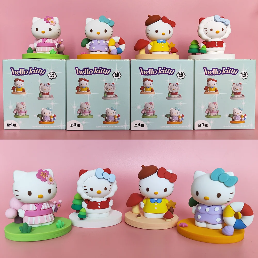 

Sanrio hellokitty Four Seasons Series Action Figure Dolls Anime Figures Surprise Box Cute Model Fans Desktop decoration Toy