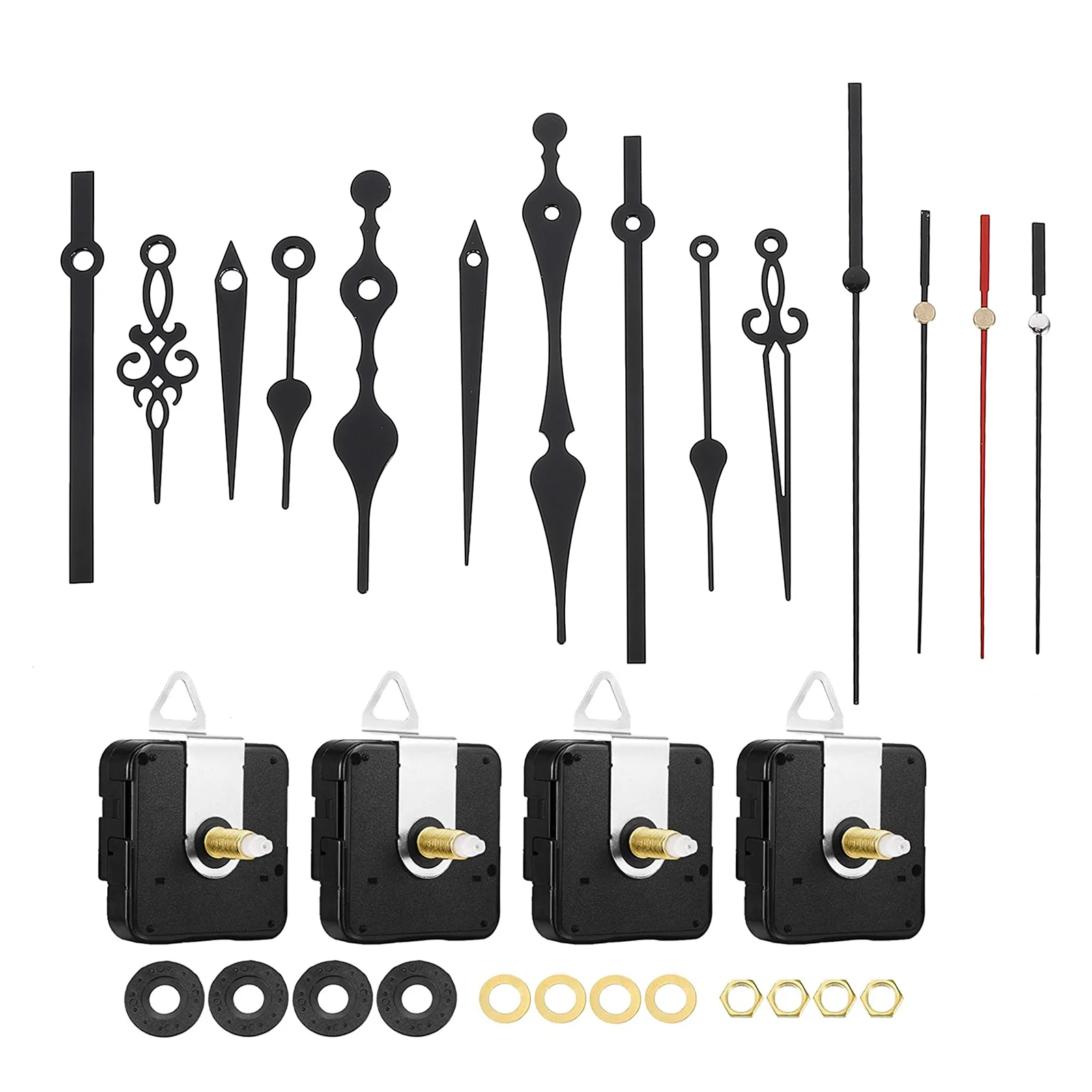 

4 Sets Movement Kits Quartz Parts Replacement Mechanism Clock Movement Home Decor Clock Faces Craft Supplies