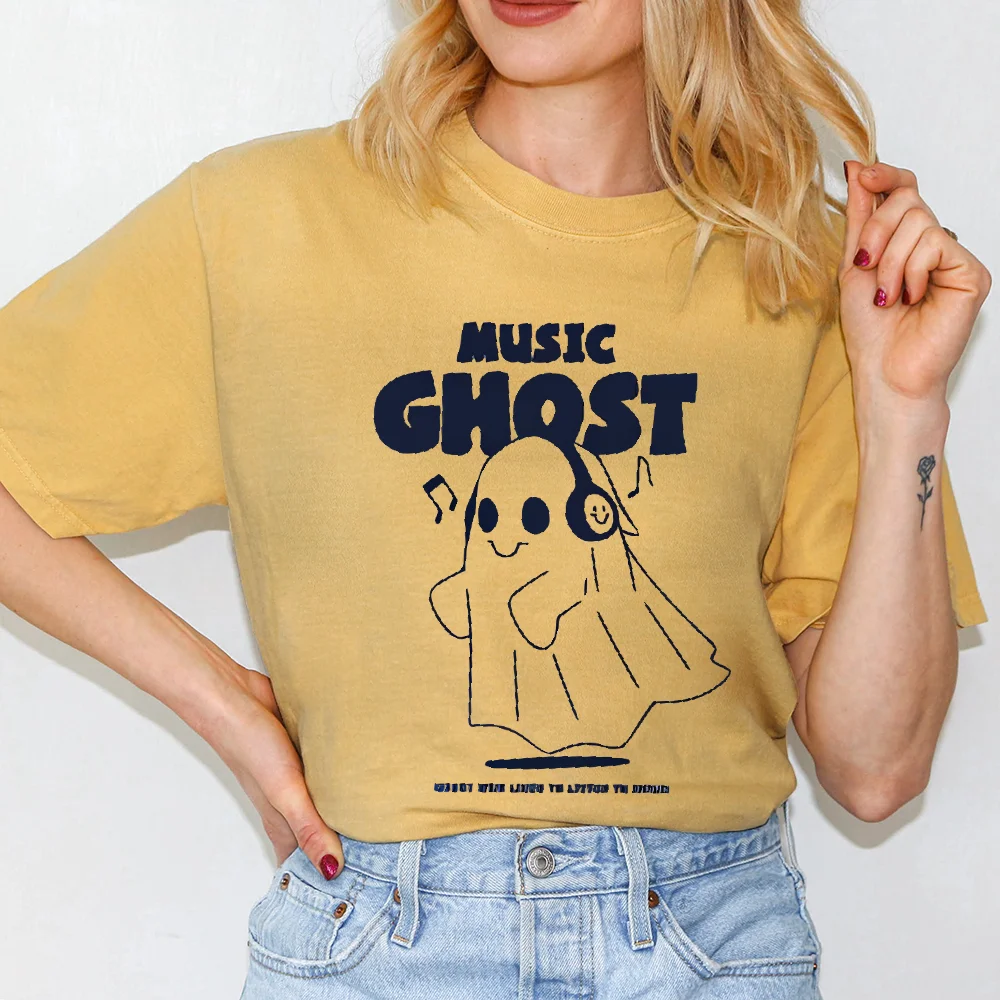 

Cute Little Ghost, Y2k Graphic Tee, Women's Oversized T-Shirt, Cute Hand-Painted, Korean Style Art, Summer 2025 Top,Cool Y2k Top