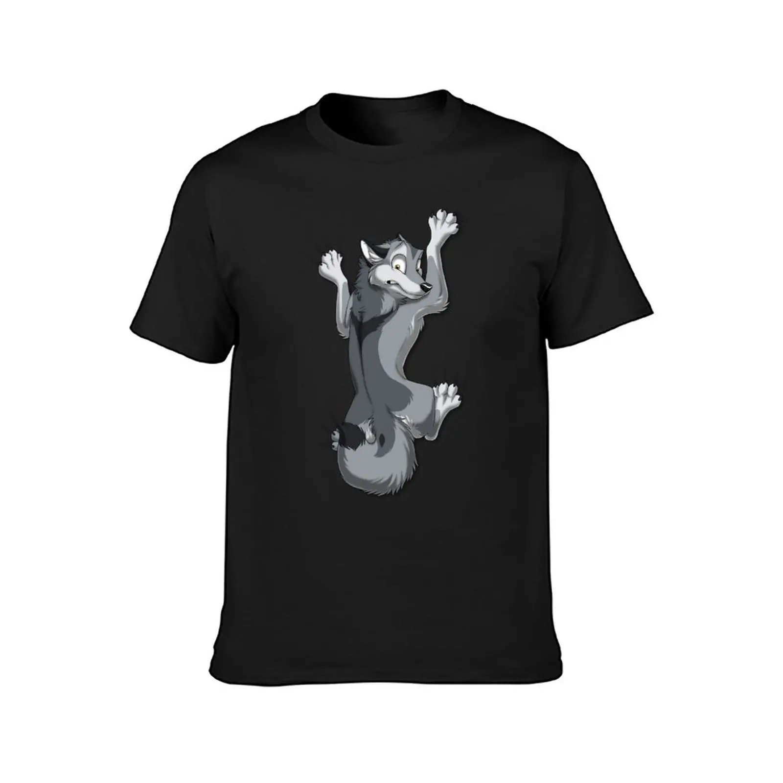 Clinging Gray Wolf T-Shirt kawaii clothes tops shirts graphic tees t shirt for men