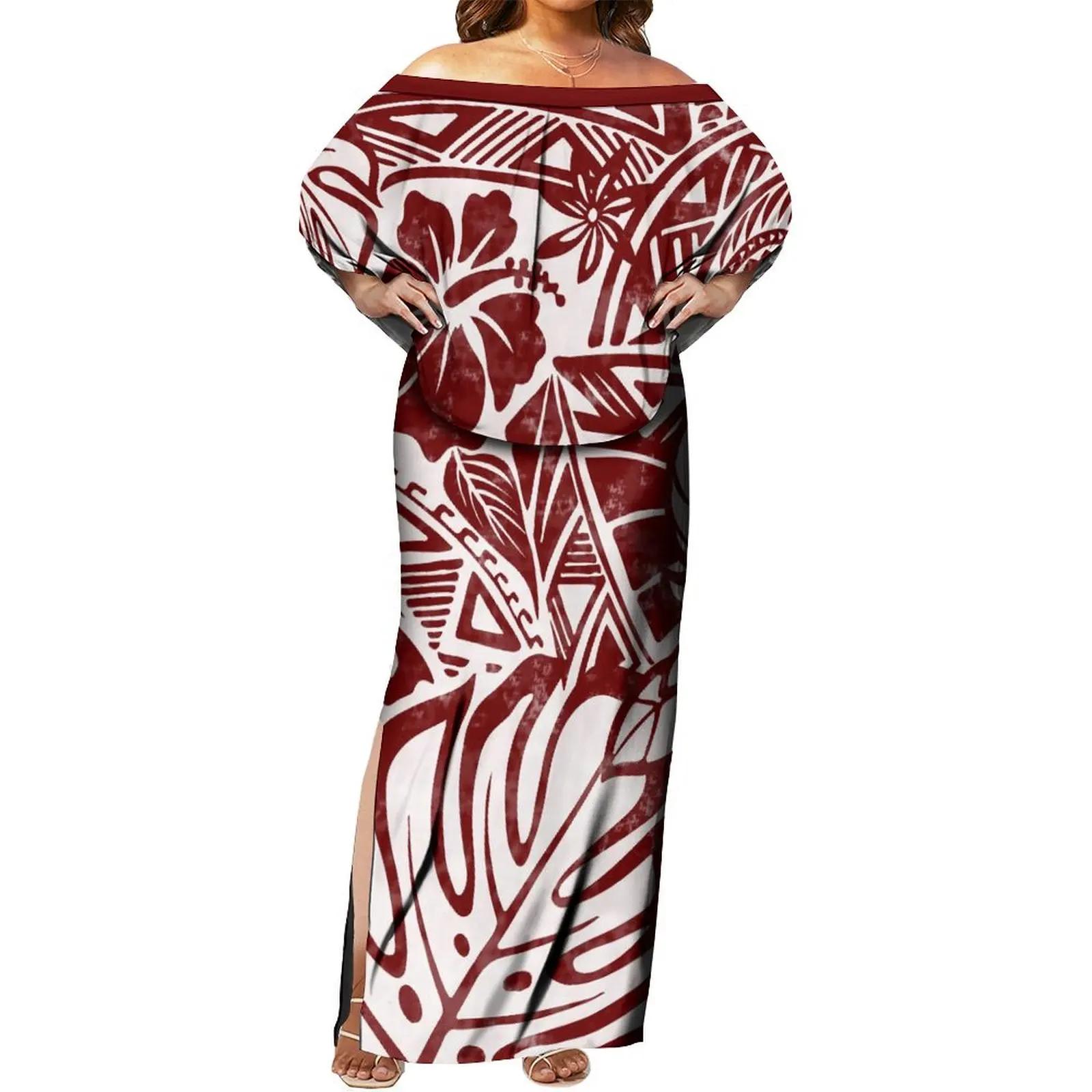 2024 Women'S Cape Repair Dress Samoa Traditional National Dress Polynesian Tribe Custom Long Dress 