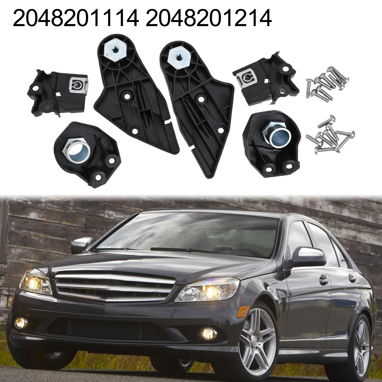 ل MerFor Cedes ل C لفئة W204 الجبهة العلوي BraFor Cket طقم تصليح زوج OEM 2048201114 2048201214 صالح 2008 2013 نماذج #1