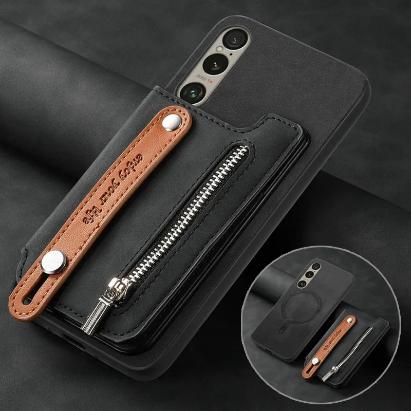 

Роскошный чехол для Sony Xperia 1 VI 5G, чехол для карты, магнитный кожаный чехол 2 в 1, съемный кошелек Coque Xperia 10 VI, чехол Xperia1 VI 10VI