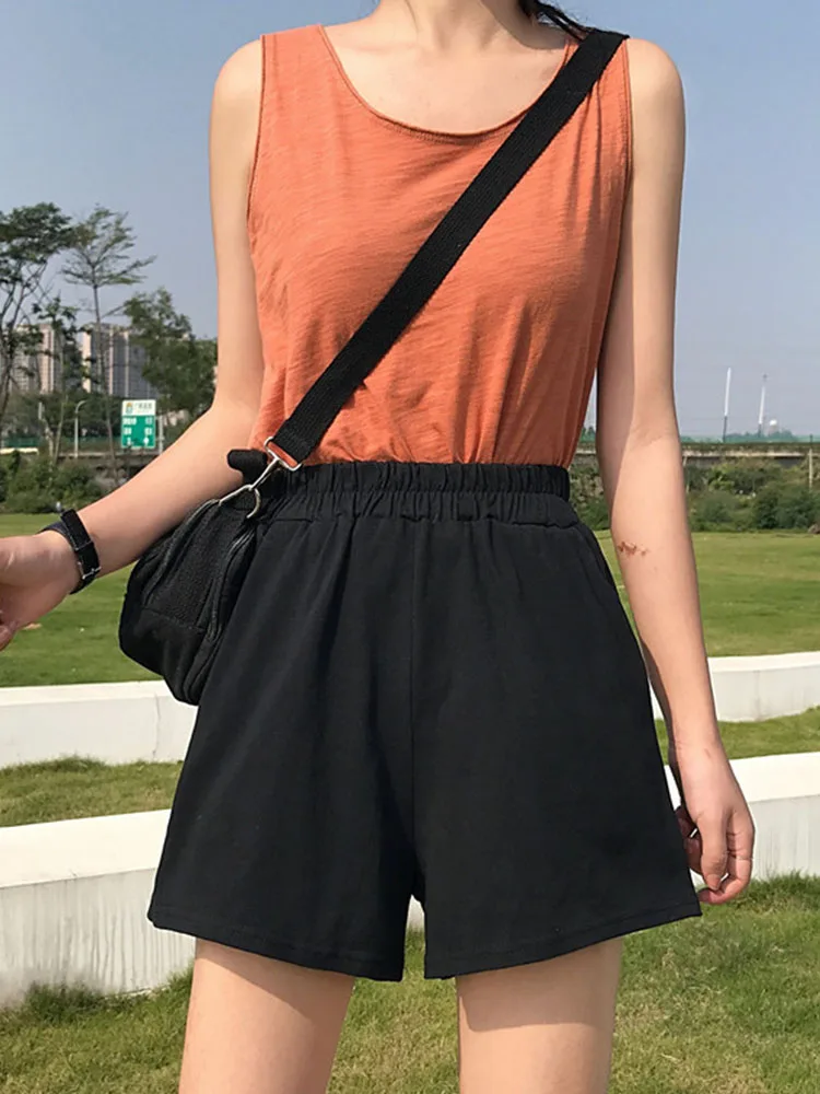 Women Shorts Black 2024 Summer Fashion NEW Casual Clothes Solid color egan Hip hop punk Pocket dropshipping harajuku vintage