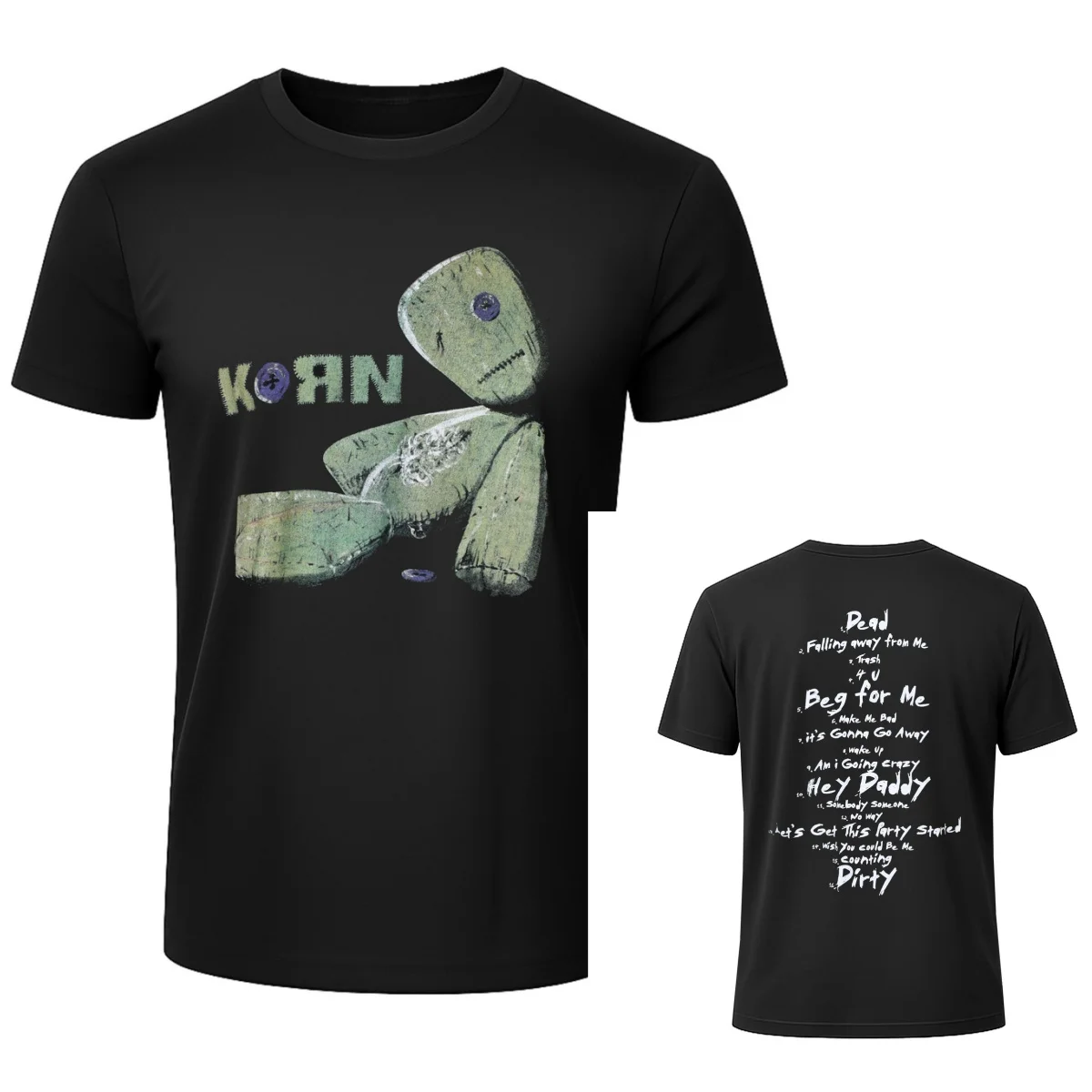 Korn Graphic Baumwoll-Band-T-Shirt Unisex Sommer Kurzarm Modemarke Tee Luxus Lässige Vintage-T-Shirts – Detail 4