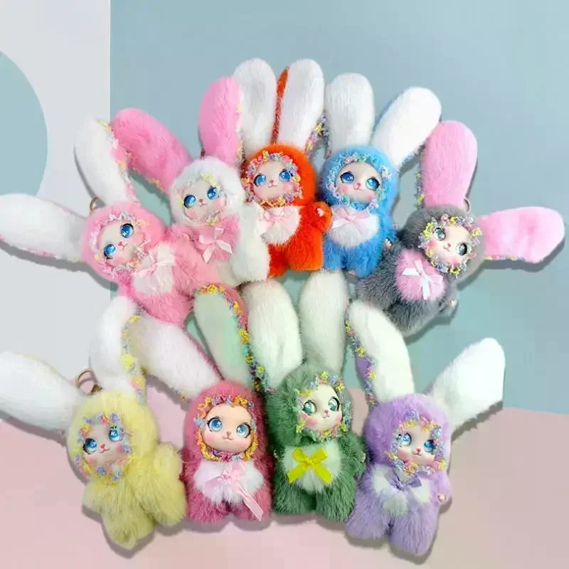 /Cna/Fairy Style Lace Rabbit Plush Vinyl Doll Keychain For Backpack Pendant Hanging Ornament Birthday Gift Sweet