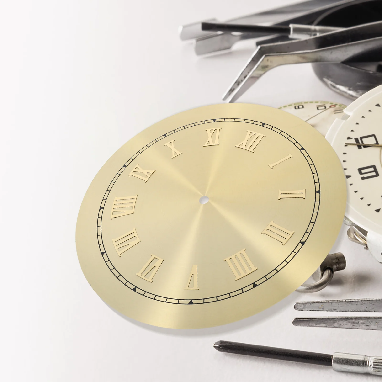 

1pc Vintage Quartz Metal Wall Hanging Clocks Face Face Diy Clock Making Kit For Home Office Decor Round Clock Plate