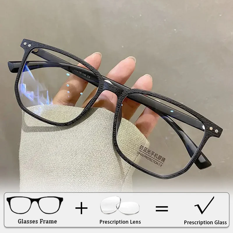 

Stylish Anti-Blue Light Customized Glasses High-definition Comfort Prescription Eyewear Retro Square-Frame Optical Lenses