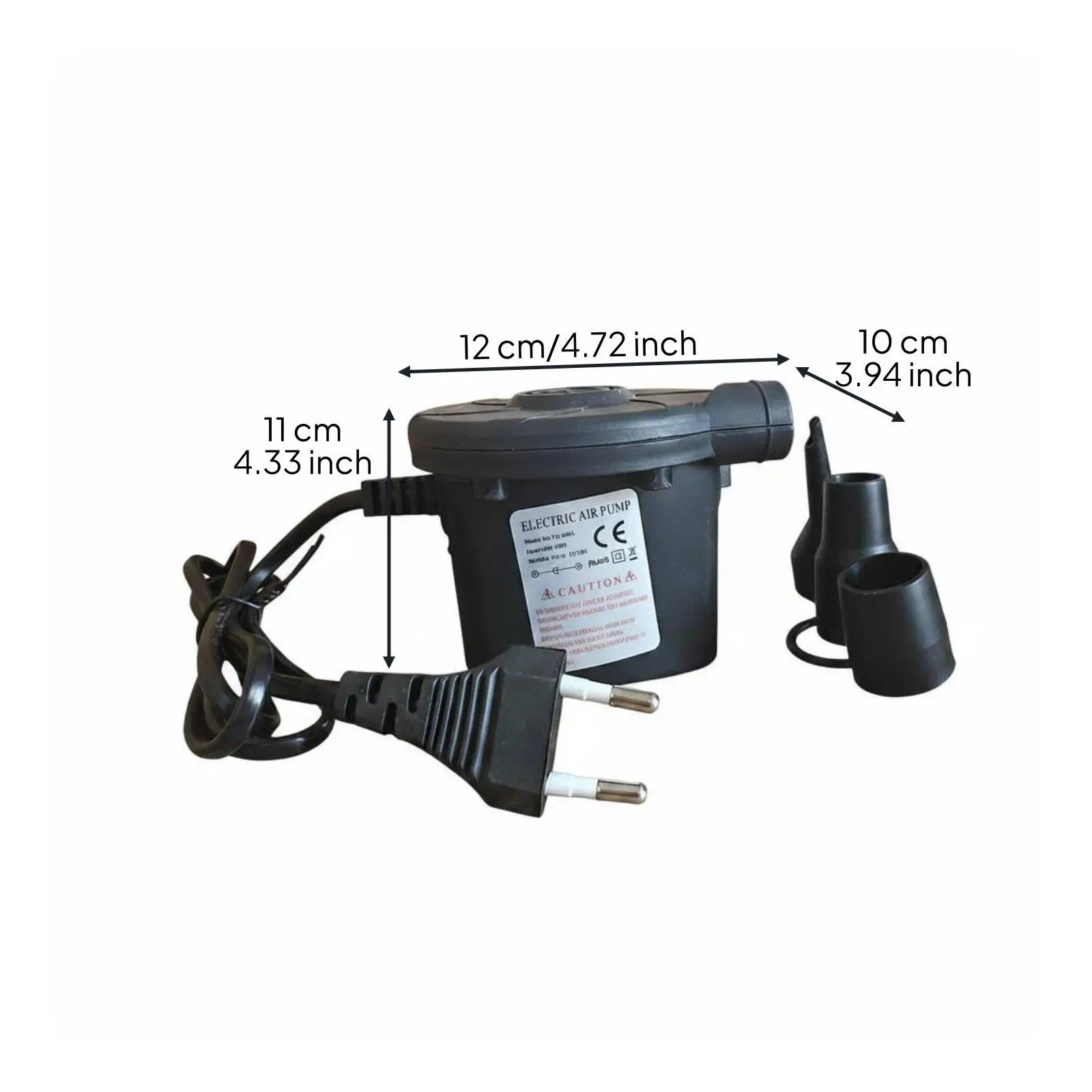 Electric Air Pump 3 Nozzles Included Inflator Deflator Pump Quiet for Poolside, Camping, Travel