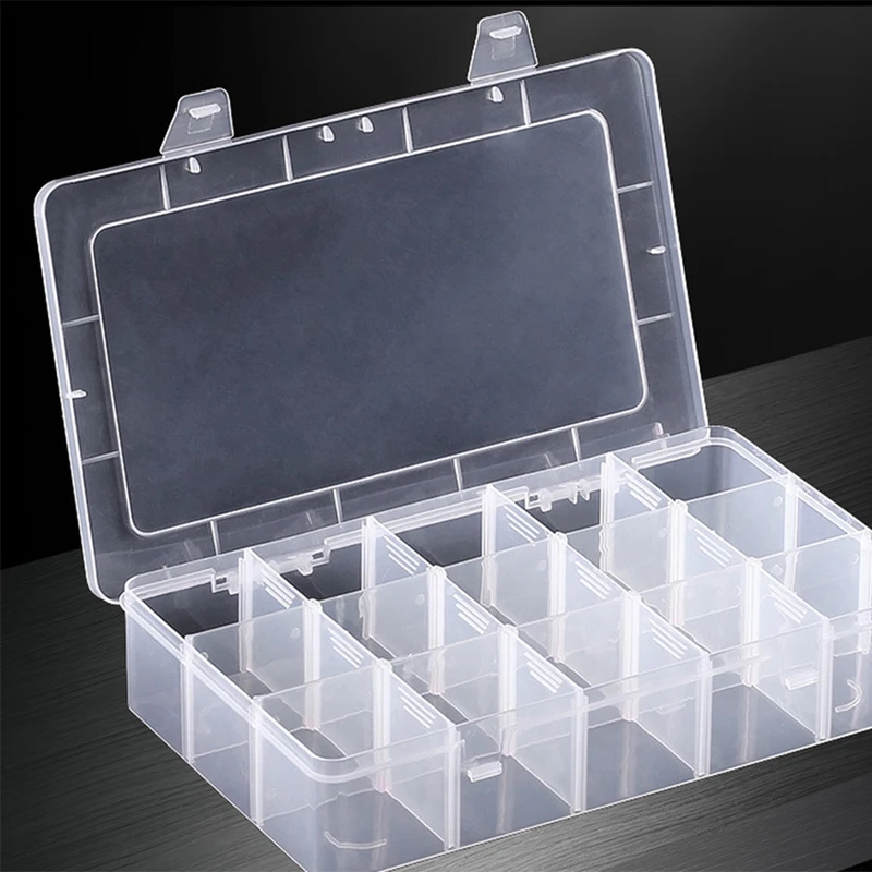 3Pcs Transparent Detachable Grid Hardware Tackle Box And Electronic Components Jewelry Box Tape Stationery Plastic Box