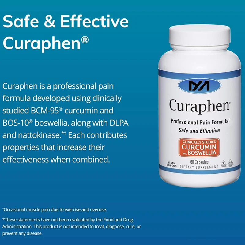 

Curaphen -60 capsules - potent curcumin and frankincense containing DLPA and nattokinase - highly absorbable