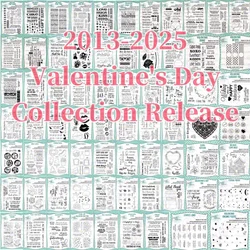 2013-2025 January Valentine's Day Collection Clear Stamps DIY Decorating Scrapbooking Paper Gift Card Album Embossing Craft