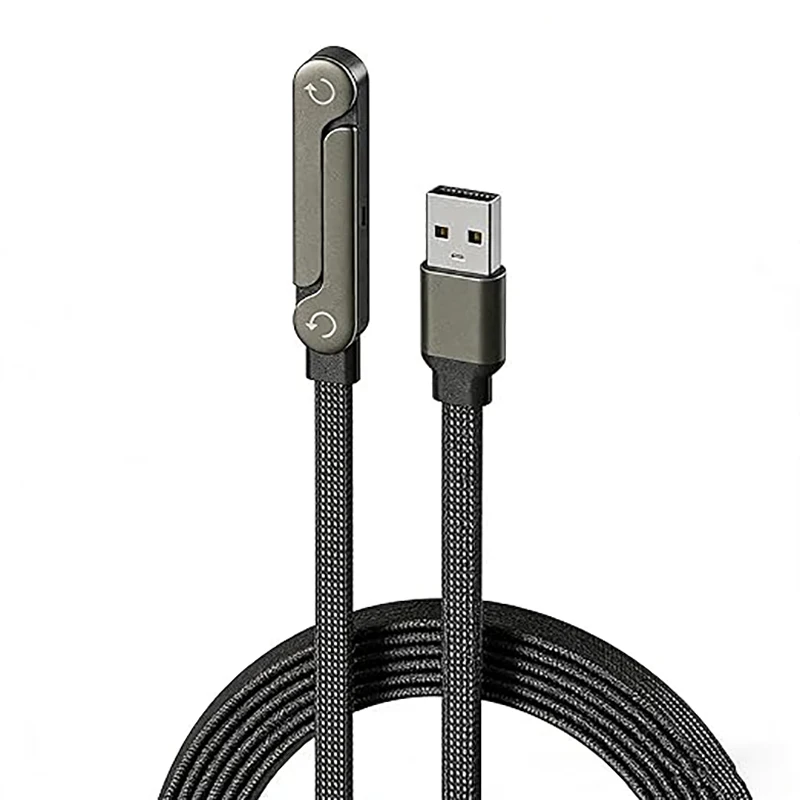 65W USB-C Fast-Charging Cable with Integrated Foldable Smartphone Stand: Dual-Function Data and Power Transmission Cable