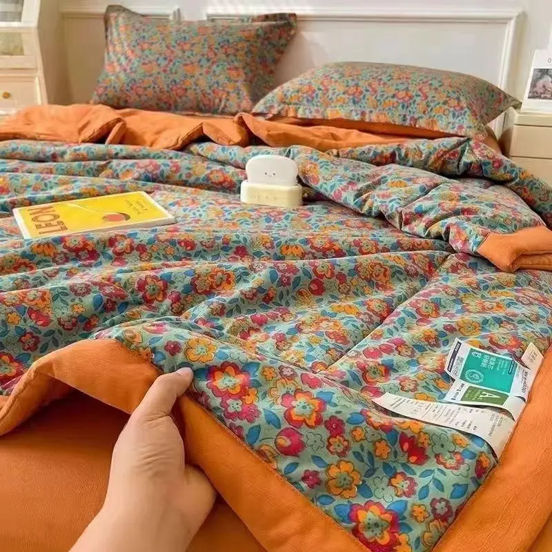 WOSTAR Summer cool thin quilt throw blanket little floral print bedspread air conditioner comfortable comforter queen king size