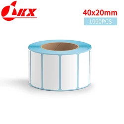 LKX 40x20mm 1000 Uds pegatina de papel térmico de impresión directa para etiqueta de código de barras etiqueta adhesiva de papel en rollo para impresora niimbot