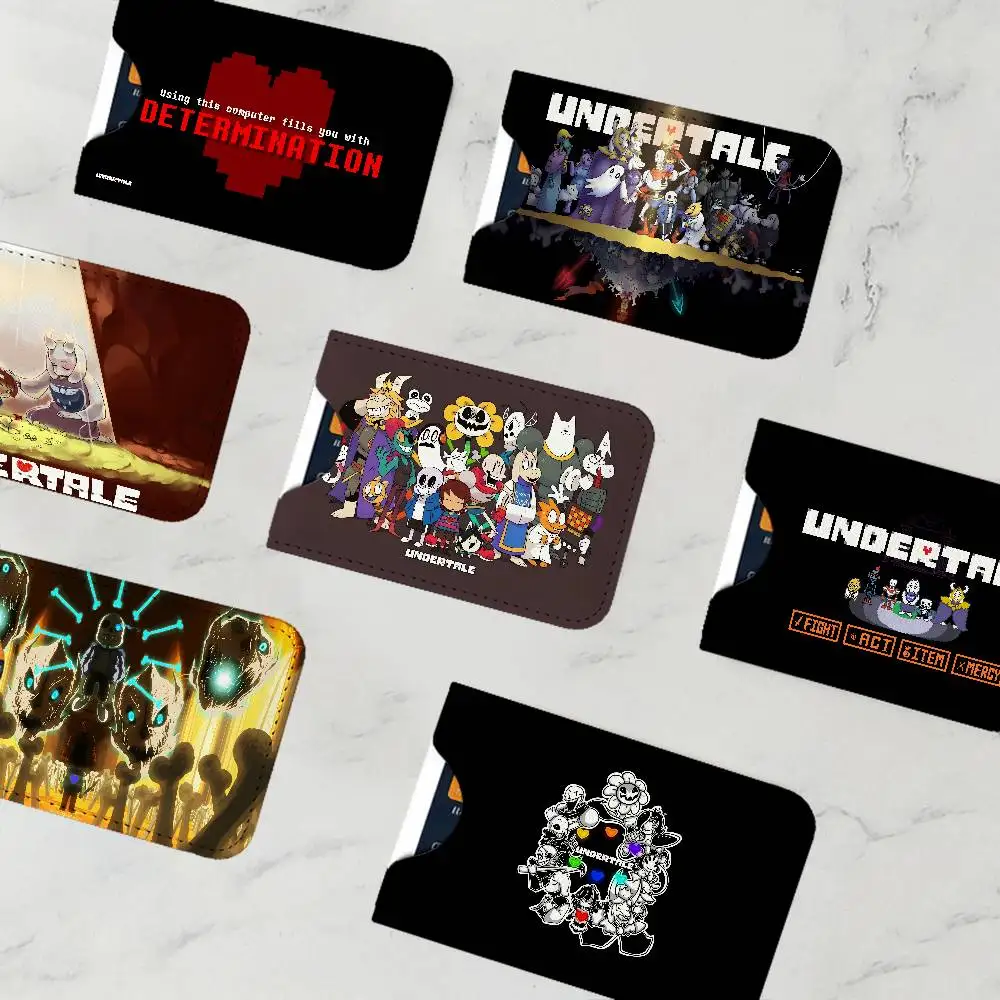 U-Undertale G-Game Leather Card Wallet Soft Lightweight Portable Credit ID Card Holder Daily Commute Card Case