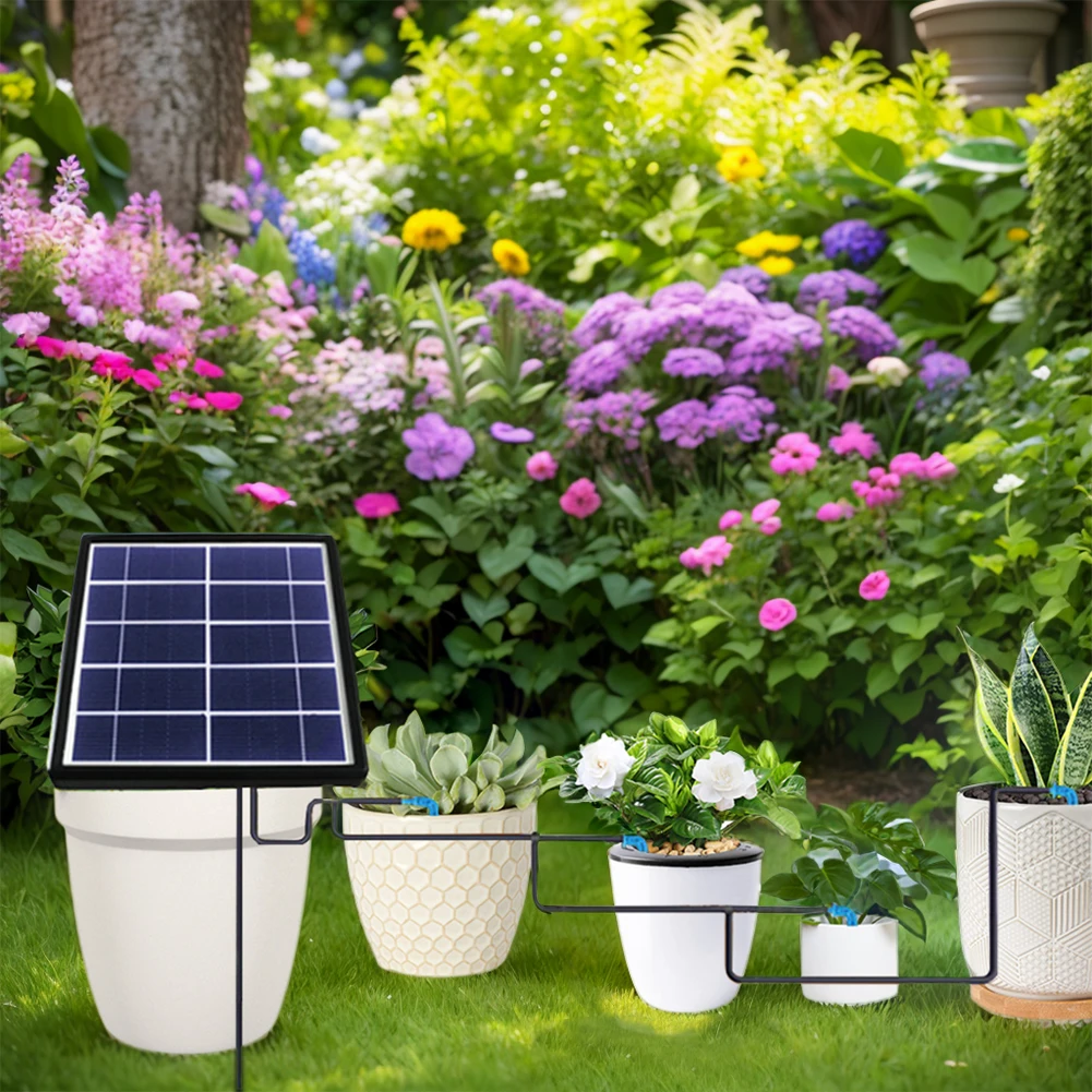 

Комплект автоматической капельного орошения на солнечной энергии с таймером, устройство капельного орошения сада для зеленых домашних растений