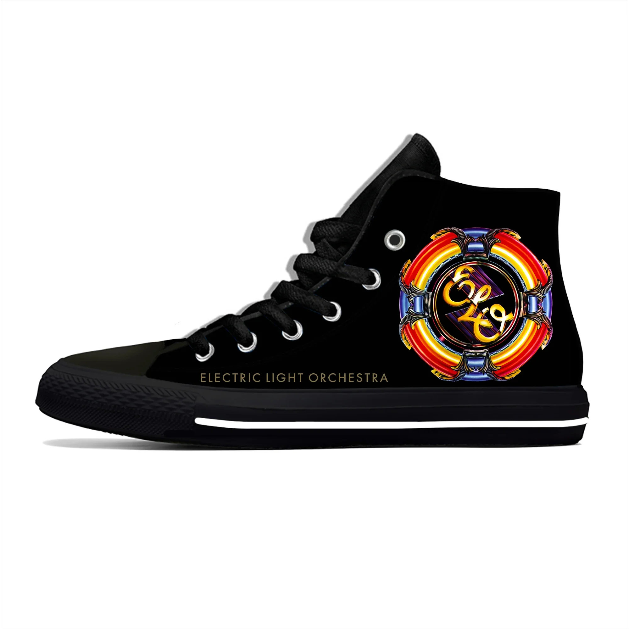 ELO High Top Sneakers Mens Womens Teenager Electric Light Orchestra Casual Shoes Canvas Running Shoes 3D Print Lightweight shoe