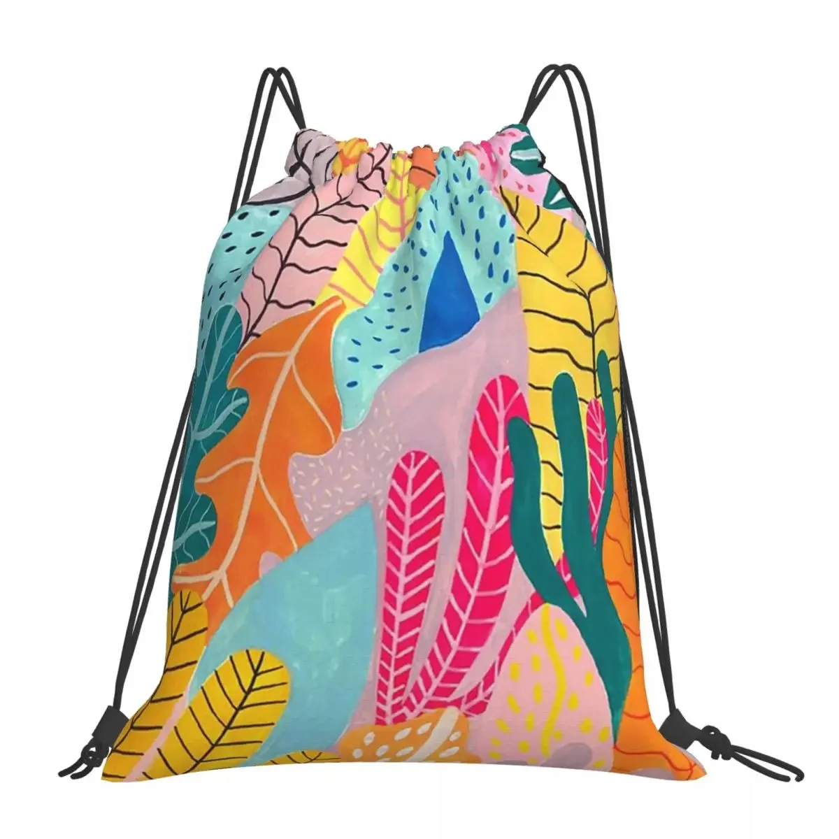 

Candy Jungle Backpacks Fashion Portable Drawstring Bags Drawstring Bundle Pocket Storage Bag BookBag For Travel Students