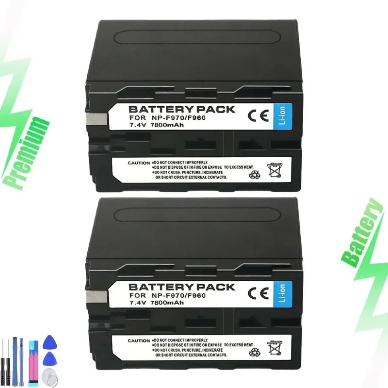 2PCS 7800mAh battery for NP-F770 NP-F950 NP-F960 NP-F970 F990 L series camera battery