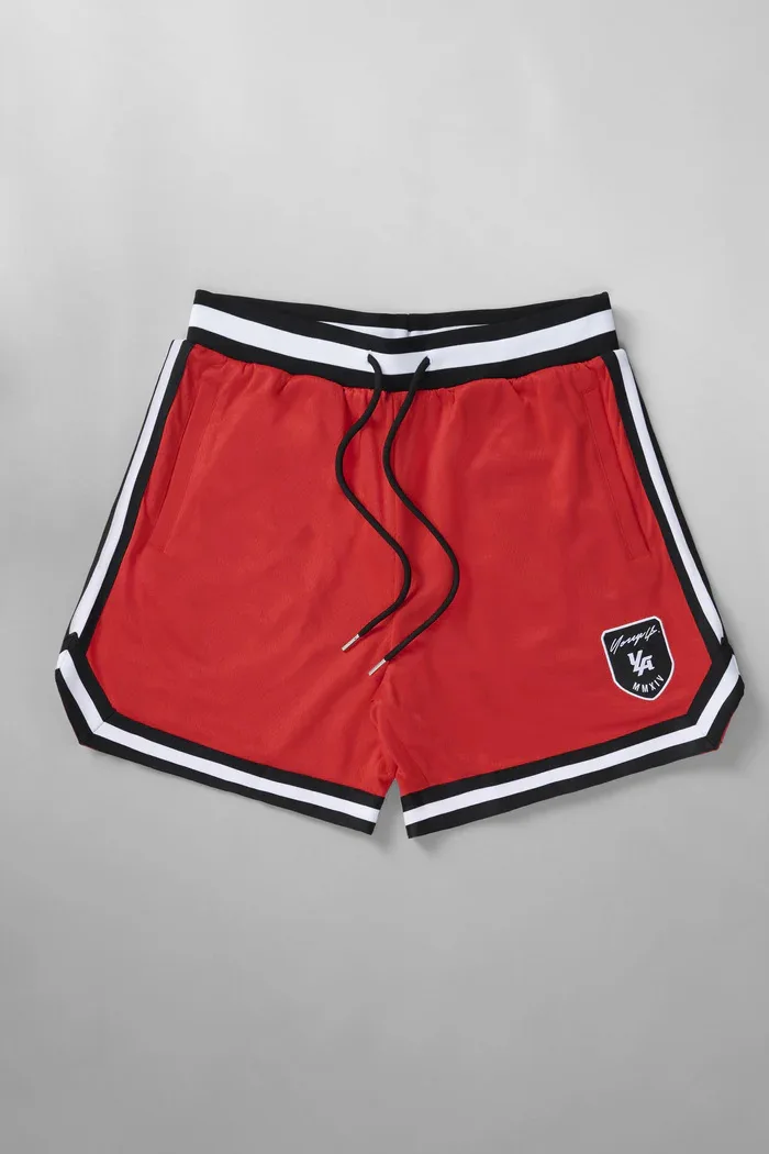 YA fashion brand men's shorts, five fold double-layer casual loose shorts, men's iron massage gym fitness mesh breathable shorts